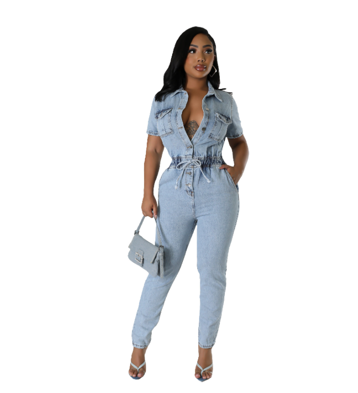 Ventule Denim Jumpsuit Side View