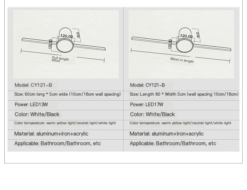 Miroir lumineux à LED