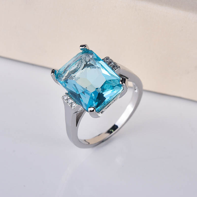 Topaz Blue Zircon Ring Image 2