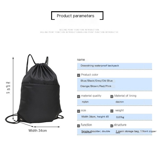 Waterproof and Wear-resistant Drawstring Bag