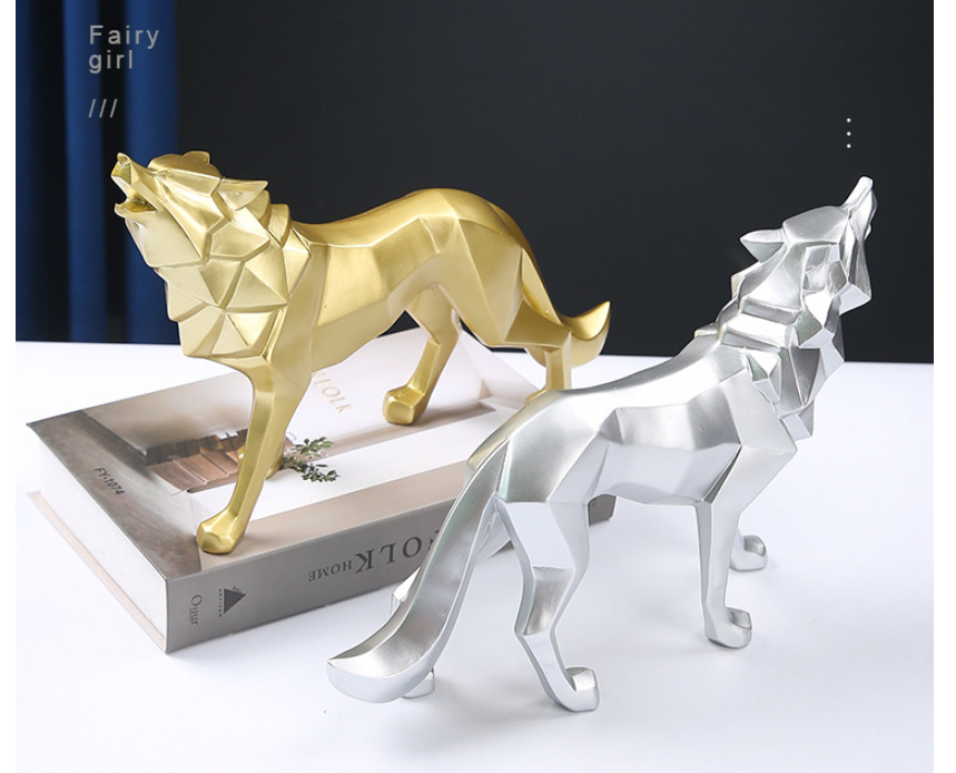 Geometric Wolf Sculpture Image 1