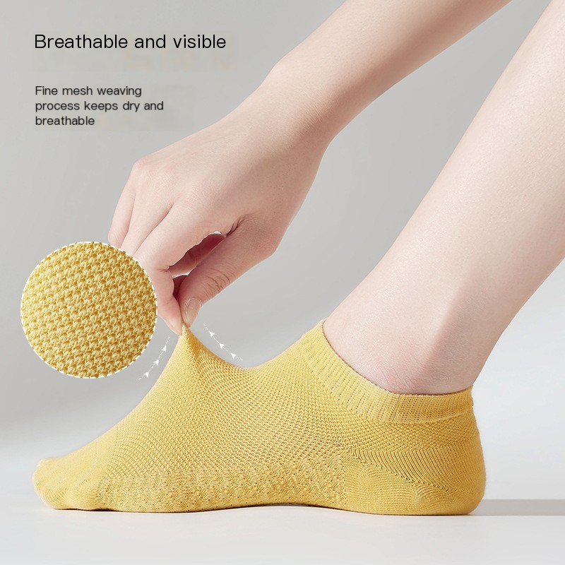 Women's Solid Color Mesh Invisible Socks