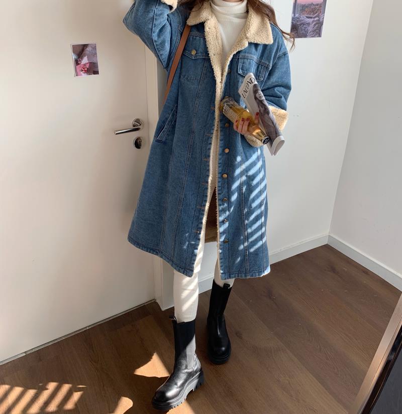 Slim And Thick Warm Denim Cotton Jacket Image 3