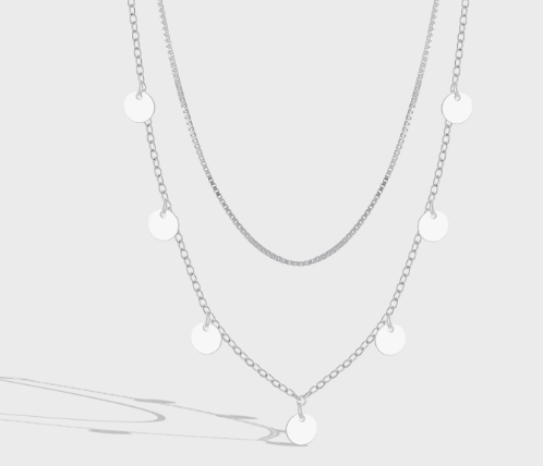 Double Layer Disc Necklace Image 1
