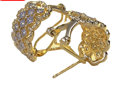 European and American Vintage Lace Star Earrings Image 3