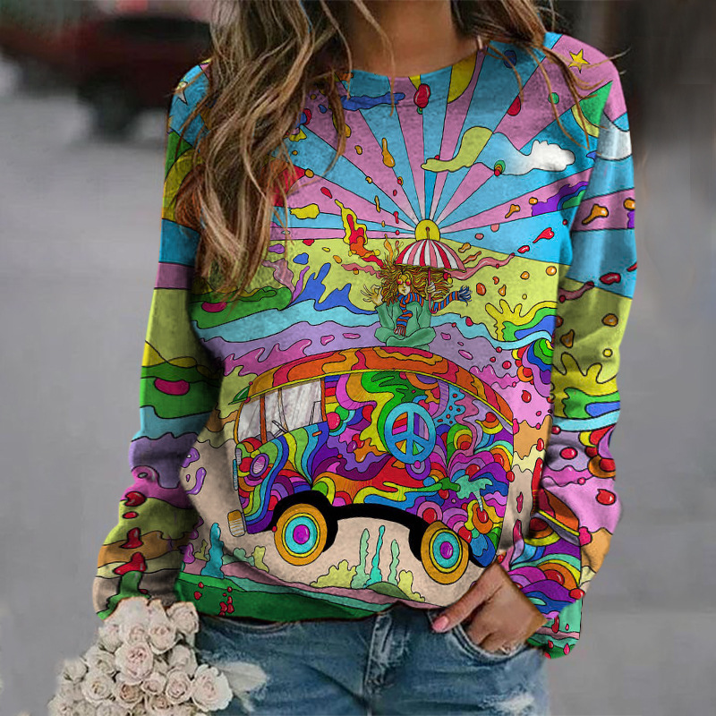 3D Geometric Pattern Printed Sweater