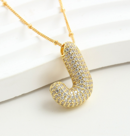 Gold initial pendant necklace