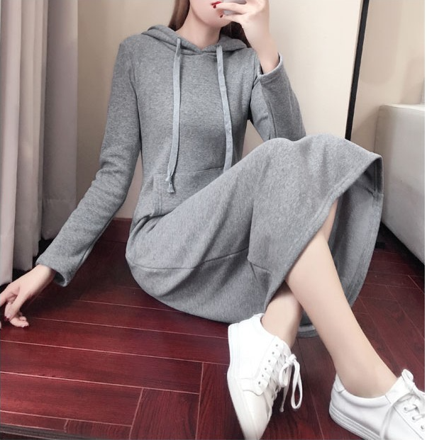 Gray Long Sleeve Dress