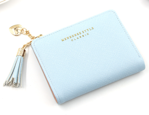 Cross Pattern Tassel Zipper Coin Purse