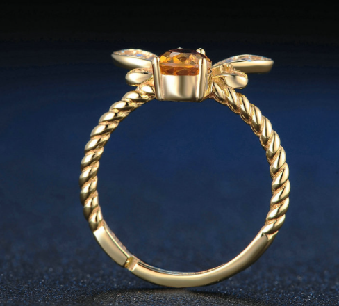 Citrine Bee Ring Image 2