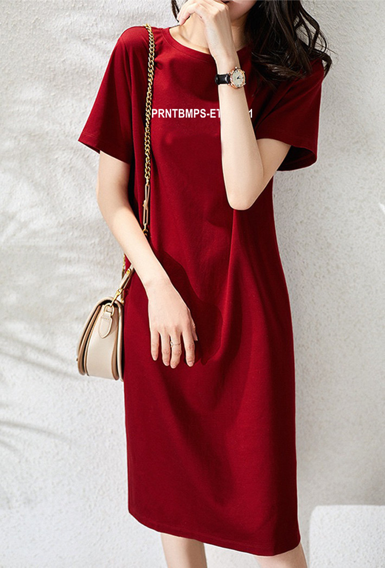 Stylish Mesh Overlay Dress - Burgundy