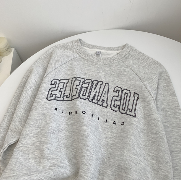 Letter Print Crew Neck Pullover Sweatshirt 5