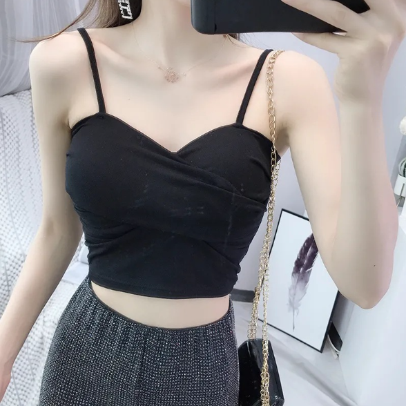 Knotted Port Flavor V-Neck Camisole in White