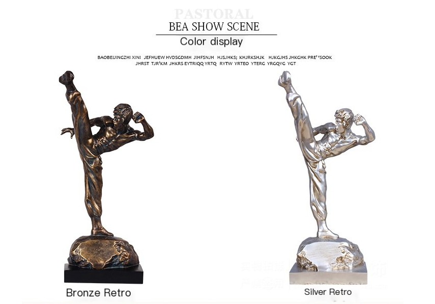 Bruce Lee Sculpture - Vintage Silver