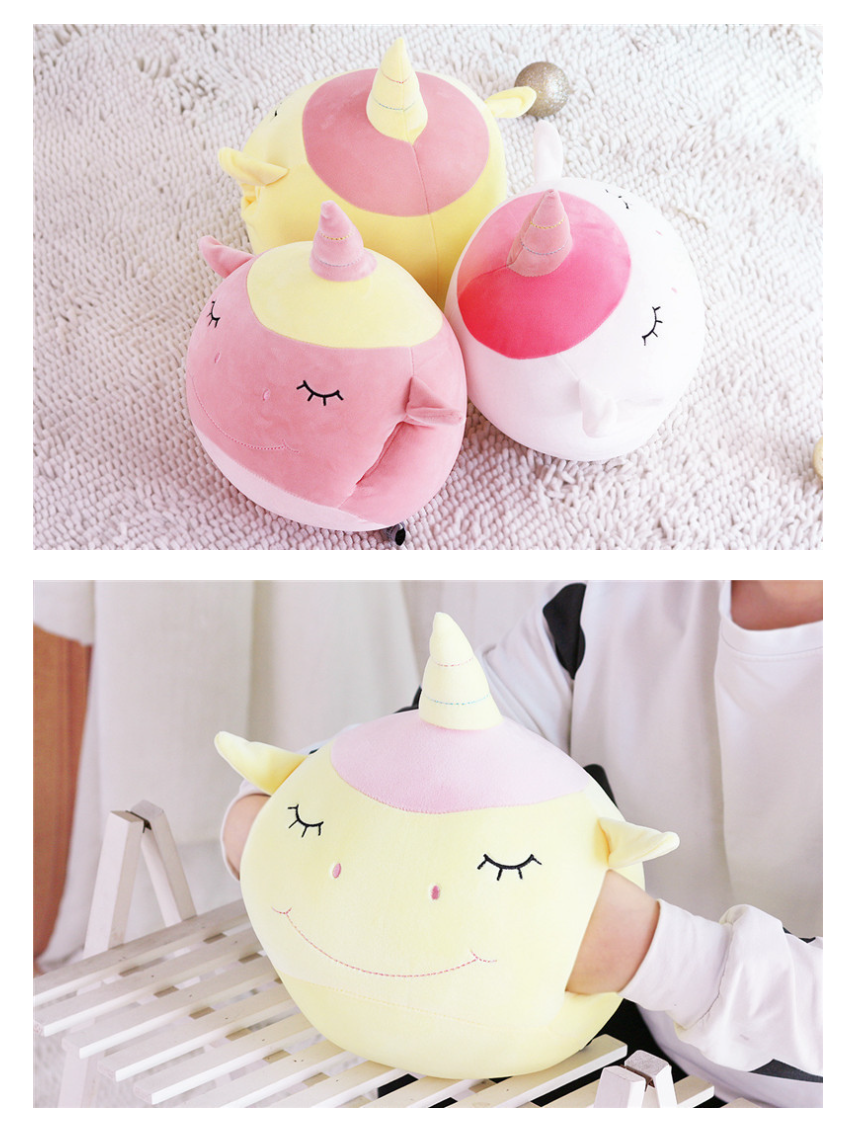 Unicorn Plush Pillow - Yellow