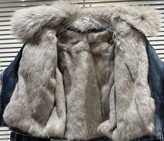 Kids Fashion Fur Denim Jacket