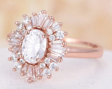 Luxury Full Diamond Women’s Opal Ring Image 3