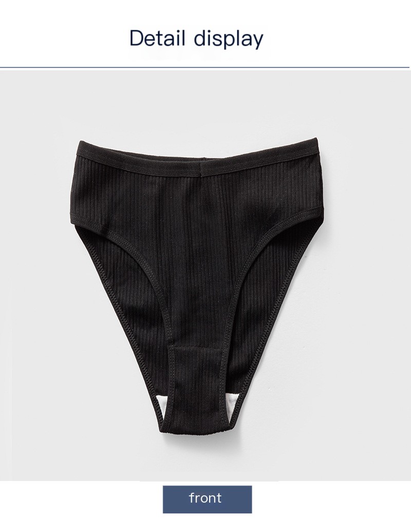 Cotton breathable ribbed ladies' triangle panties