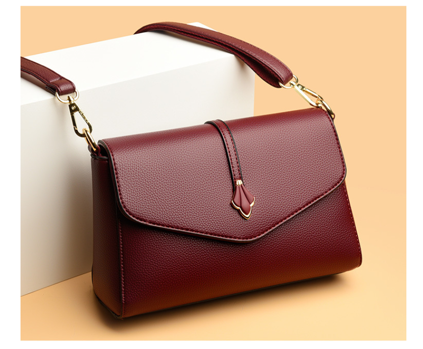 Medium Shoulder Crossbody Bag Wine Red