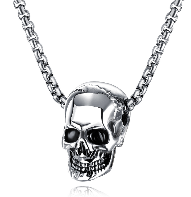 Skull Pendant Necklace Gold