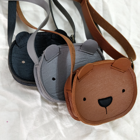 Baby Bear Messenger Bag in Grey