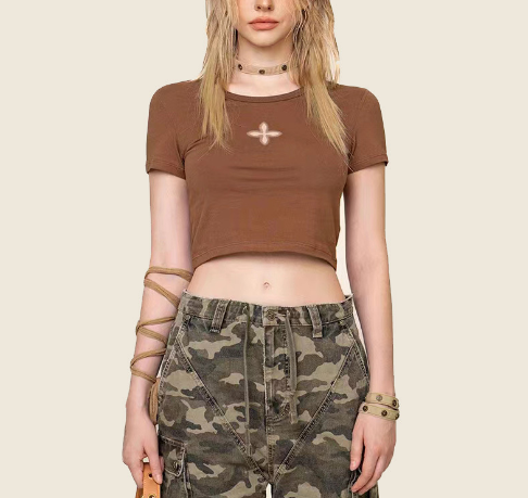 Embroidered Short Sleeve Top - Style Image 3