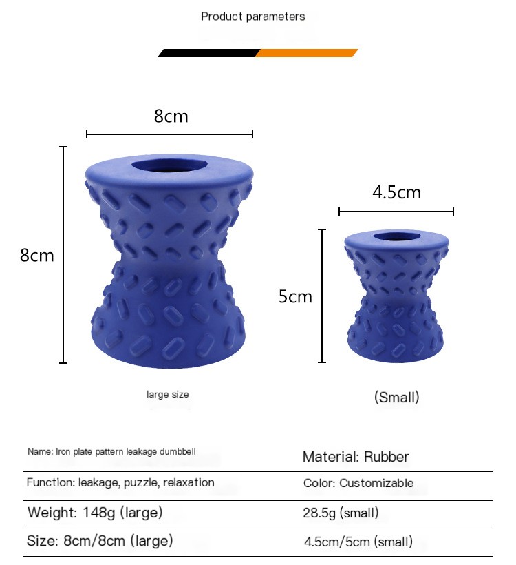 Iron Plate Pattern Dumbbell Toy in different colors