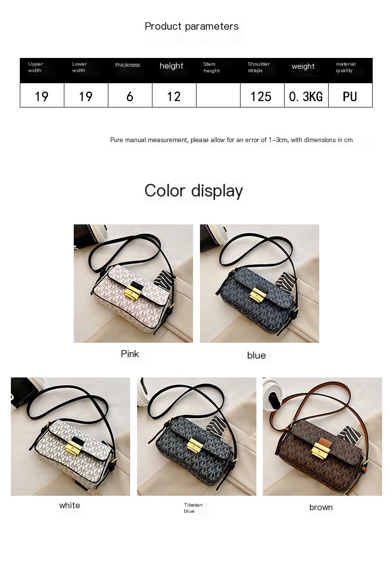 Summer Leather Cow Shoulder Bag Black