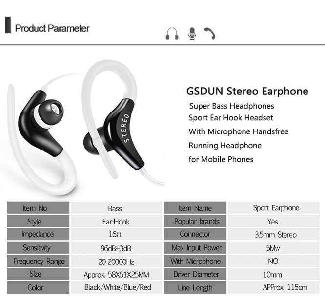 Universal Sports In-Ear Headphones