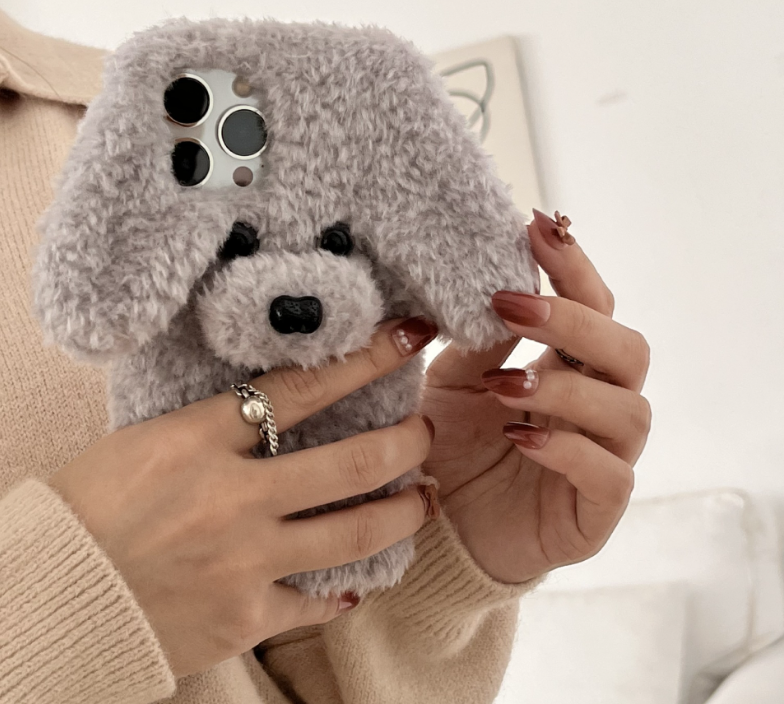 3D Teddy Plush Dog Phone Case Color Variations