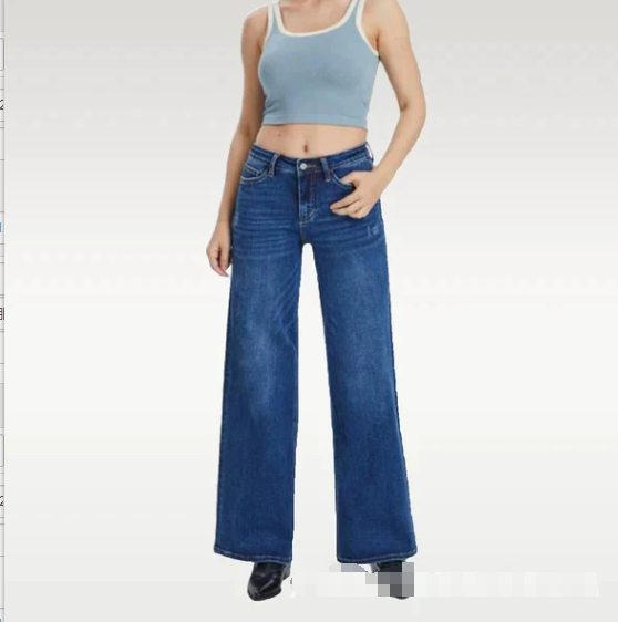 Micro pull mid waist jeans image