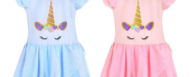 Girl's Dance Dress Amazon Hot Selling European and American Foreign Trade Children's Practice Clothing Unicorn Pure Cotton Ballet Clothing image