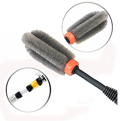 Tire Rim Scrubbing Brush in Action