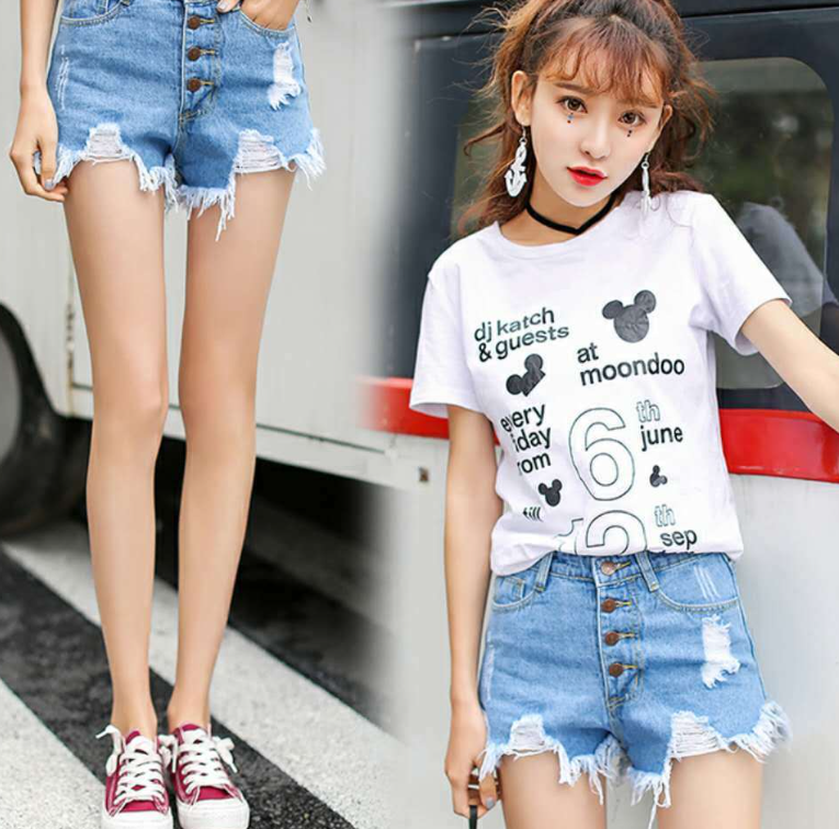 Distressed Denim Shorts 4