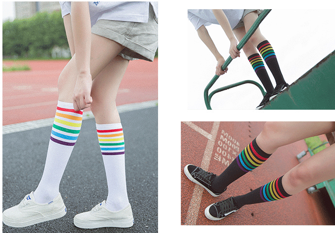 Colorful Rainbow Striped Socks