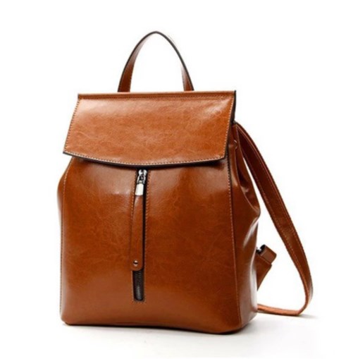 Vintage PU Leather Backpack in Grey