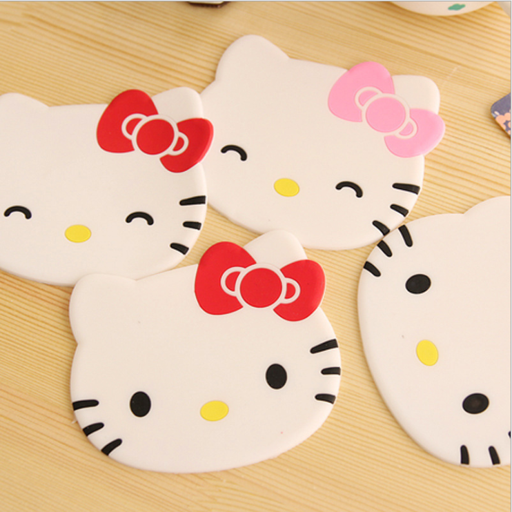 Hello Kitty posavasos cocina mantel Mesa estera casa taza bebida taza té café pad bebida Accesorios silicona Barra de silicona image