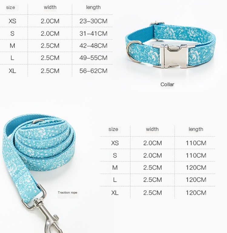 Personalized Dog Collar Traction Rope Bow Set