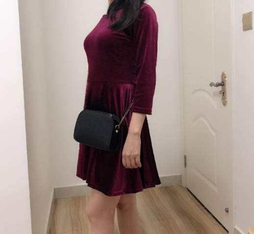 Golden Velvet Dress Image 3