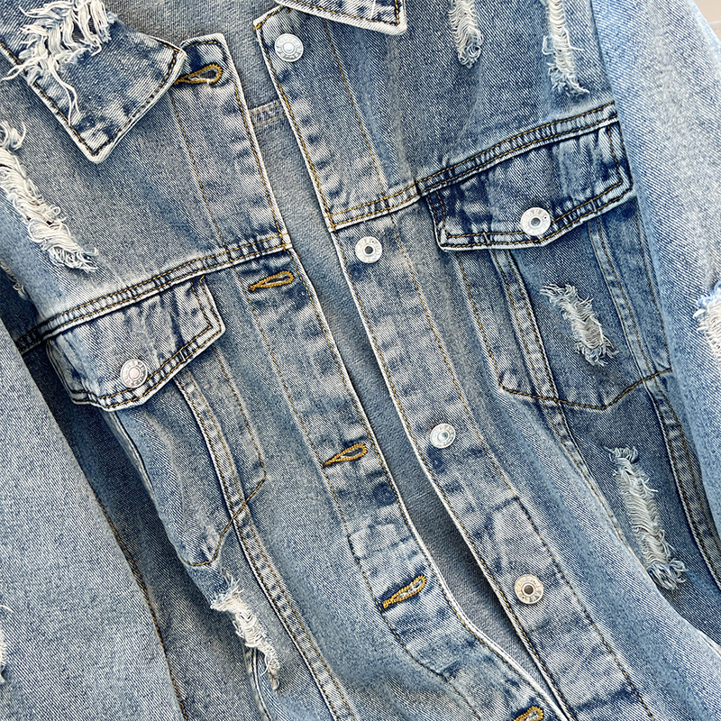 Women's Plus Size Denim Jacket Side View