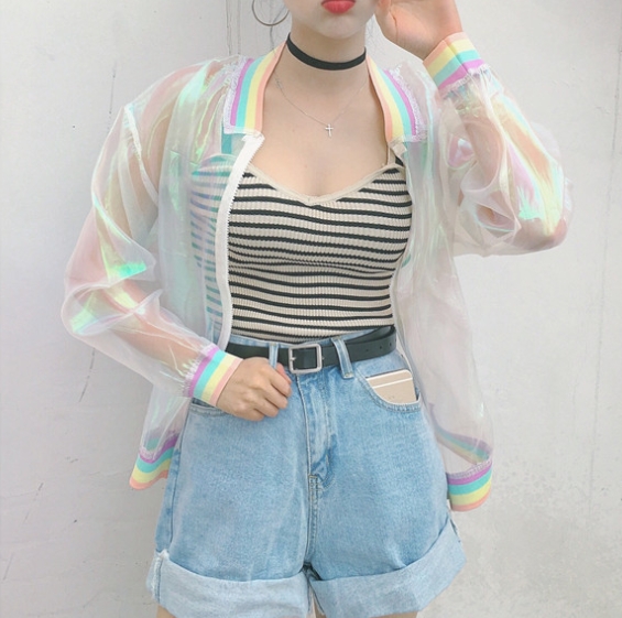 Rainbow Organdy Sun Protection Jacket