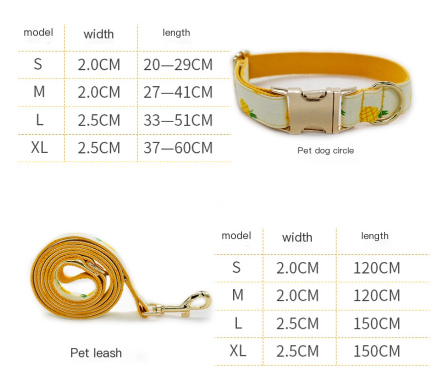 Yellow Pineapple Pet Collar