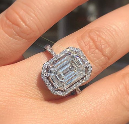 Square Diamond Zirconia Ring