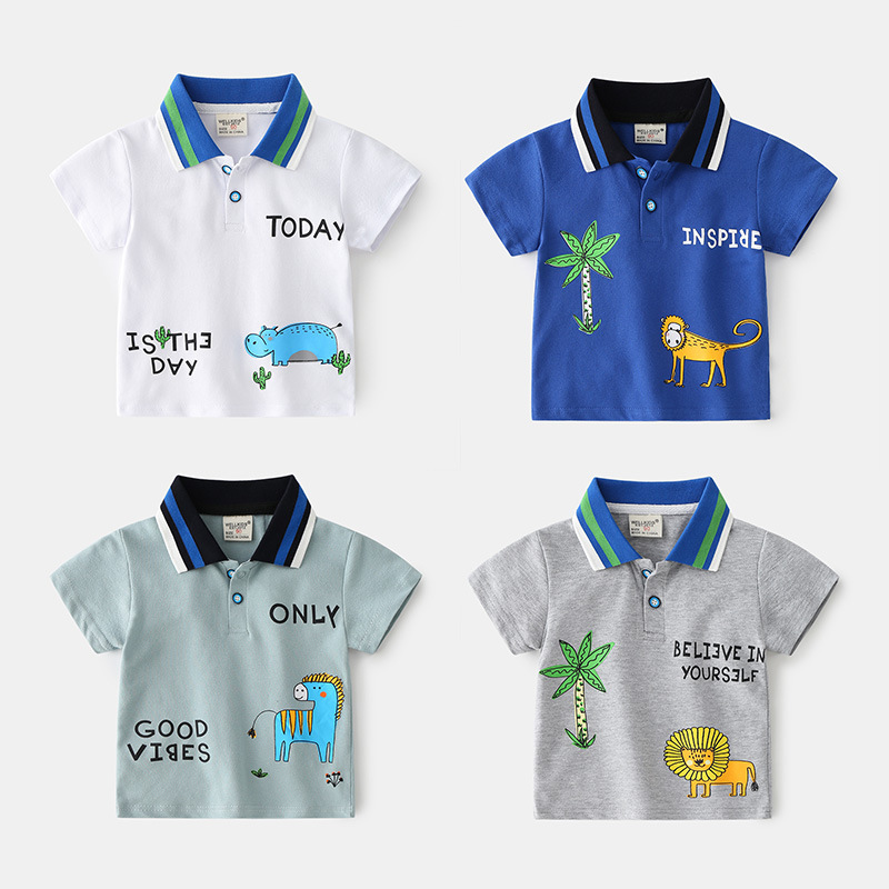 POLO Shirt Children's Baby Korean Style Trendy Bottoming Lapel T-shirt image