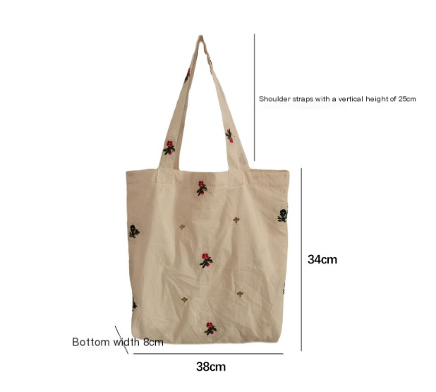 Embroidered Flower Shoulder Bag - Image 1