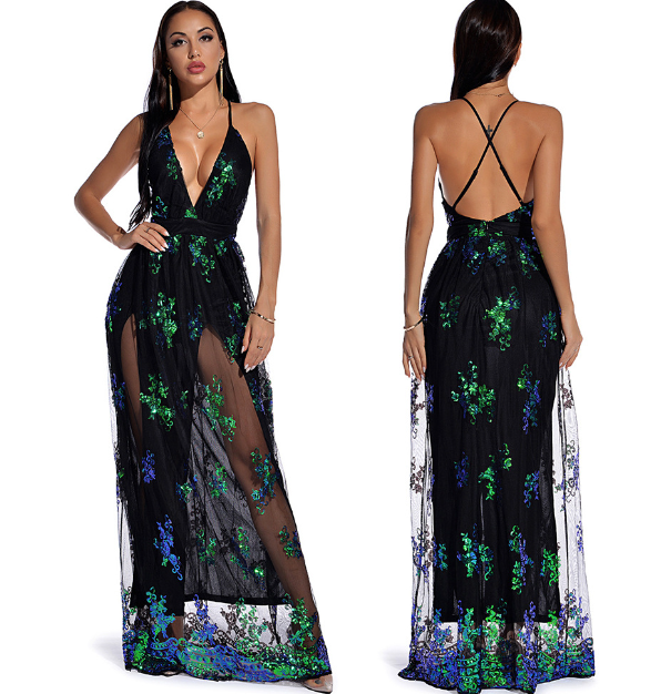 Contrast Sequin Dress Image 2