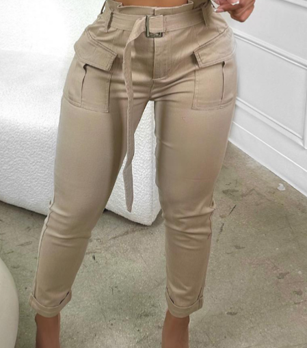 High-waisted cargo pants