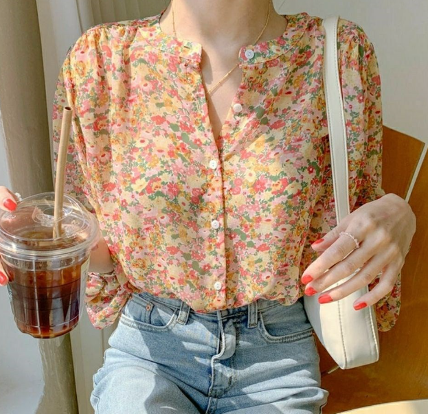 Floral Chiffon Shirt Image 4