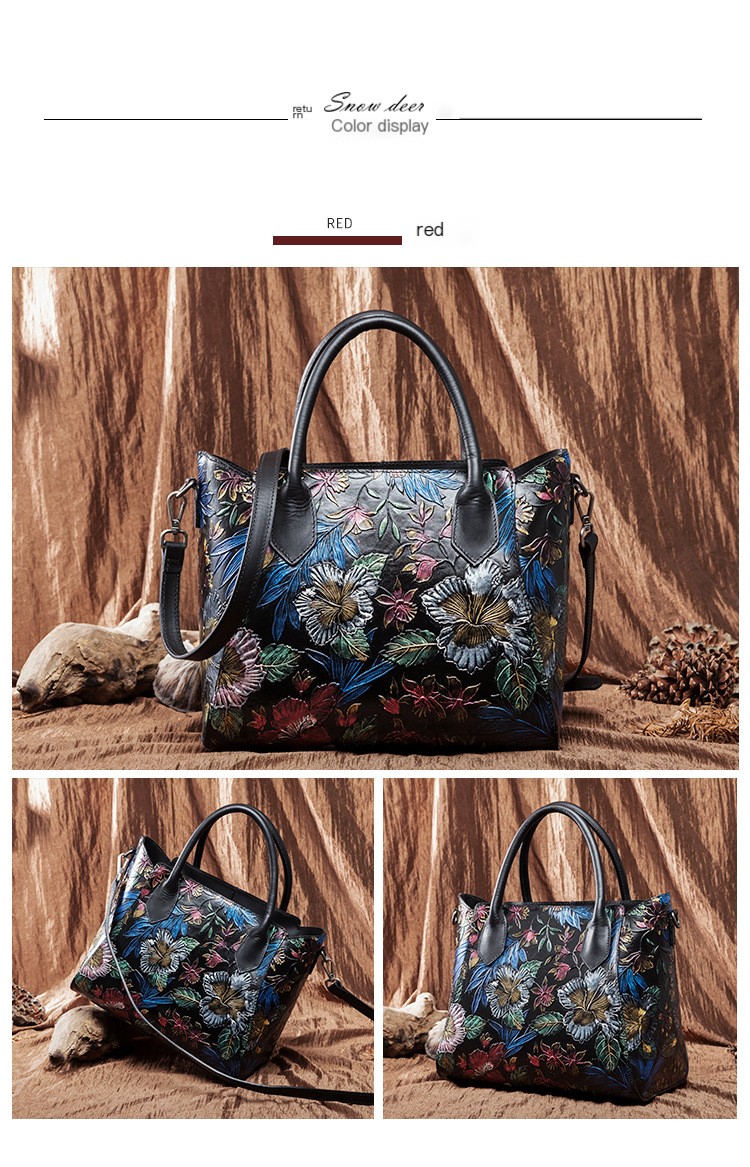 Vintage Flower Embossed Bag