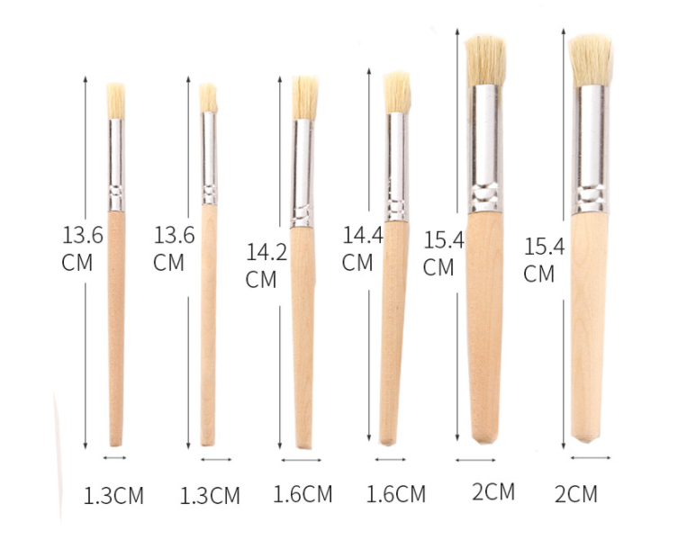 Log Pole Bristle Brush Set 4